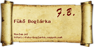 Fükő Boglárka névjegykártya