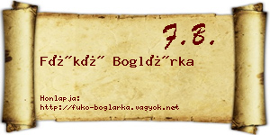 Fükő Boglárka névjegykártya